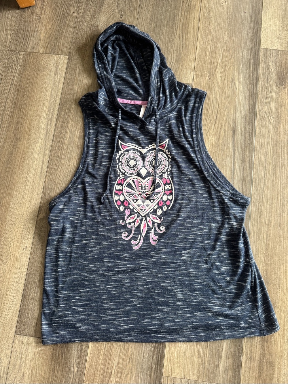 Plus Size 3X Owl Graphic Sleeveless Hoodie Tank Top - Picture 7 of 10